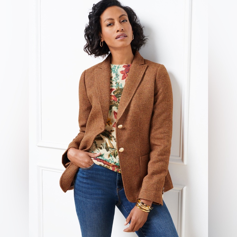 TALBOTS CLASSIC SHETLAND BLAZER - RIPEN CHECK